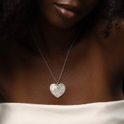 Ties of Heart Engraved Map Necklace