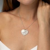 Ties of Heart Engraved Map Necklace