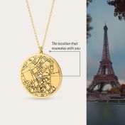Precious Spot Engraved Map Necklace [18K Gold Plated]