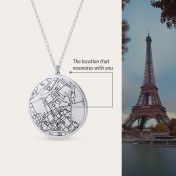 Precious Spot Engraved Map Necklace 