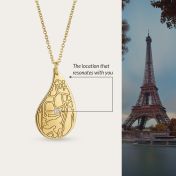 Threads Of Life Engraved Map Necklace [14 Karat Gold]
