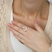 Family Circle Delicate Chain Name Necklace [14 Karat Gold]