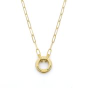 Helena Circle Link Chain Name Necklace [14 Karat Gold]