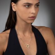 Helena Circle Link Chain Name Necklace with 0.3ct Diamond [18K Gold Vermeil]