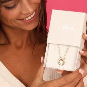 Helena Circle Link Chain Name Necklace [14 Karat Gold]