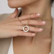 Helena Circle Link Chain Name Necklace [14 Karat Gold]