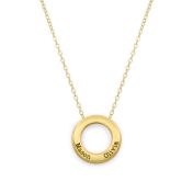 Family Circle Delicate Chain Name Necklace [14 Karat Gold]