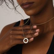 Family Circle Name Necklace - Classic Chain [14 Karat Gold]