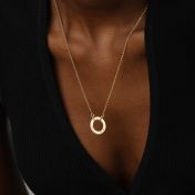 Family Circle Name Necklace - Classic Chain [14 Karat Gold]