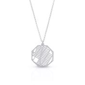 Tied Together Map Necklace [14 Karat White Gold]