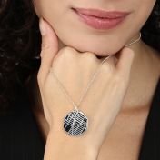 Family Paths Silhouette Map Necklace [14 Karat White Gold]