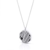 Family Paths Silhouette Map Necklace [14 Karat White Gold]
