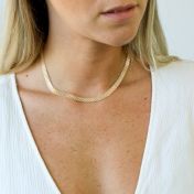 Herringbone Necklace [18K Gold Vermeil]