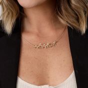 Olive Branch Cord Necklace [18K Gold]