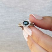 Springy Green Tourmaline Ring [18K White Gold]