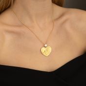 Ties of Heart Engraved Map Necklace With 1 Ct Diamond [18K Gold Vermeil]