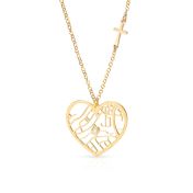 Ties of Heart Map Necklace with Sideways Cross [18K Gold Vermeil]