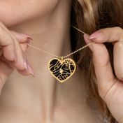 Ties of Heart Silhouette Map Necklace [18K Gold Vermeil]
