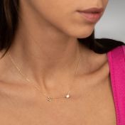 Helena Zodiac Necklace with 0.3 ct Diamond [14 Karat Gold]