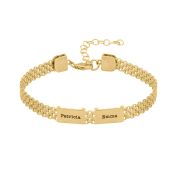 Herringbone Name Bracelet [18k Gold Vermeil]