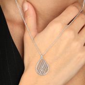 Cherished Spot Map Necklace [14 Karat White Gold]