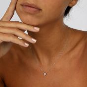 Diamond Initial Necklace [14 Karat White Gold]
