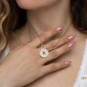 Compass Initials Diamond Necklace [18K Gold Vermeil]