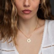 Compass Initials Diamond Necklace [18K Gold Vermeil]