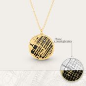 Precious Spot Map Silhouette Necklace [14 Karat Gold]