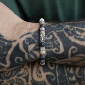 Picasso Jasper Men Name Bracelet With Diamond