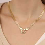 Helena Circle Milanese Chain Name Necklace [18K Gold Vermeil]