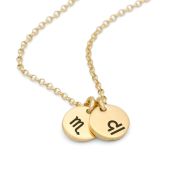 Mirella Circle Zodiac Necklace [14 Karat Gold]