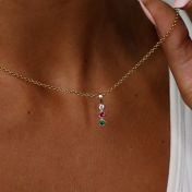Talisa Stars Drop Birthstone Necklace [10K Gold]
