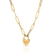 Ties Of The Heart Initials Paperclip Necklace with Diamond [18K Gold Vermeil]