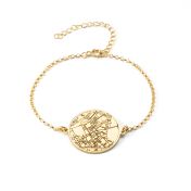 Precious Spot Engraved Map Bracelet [18K Gold Vermeil]