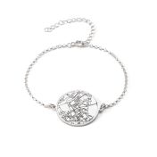 Precious Spot Engraved Map Bracelet [Sterling Silver]