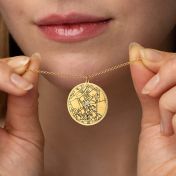 Precious Spot Engraved Map Necklace [18K Gold Plated]