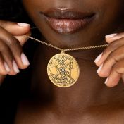Precious Spot Engraved Map Necklace [14 Karat Gold]