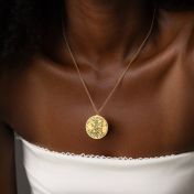 Precious Spot Engraved Map Necklace [18K Gold Plated]