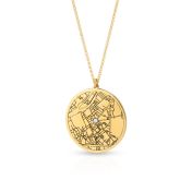 Precious Spot Engraved Map Necklace [18K Gold Plated]