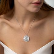 Precious Spot Engraved Map Necklace [Sterling Silver]
