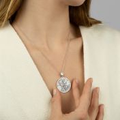Precious Spot Engraved Map Necklace With 1 Ct Diamond