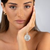 Precious Spot Engraved Map with Diamond [Sterling Silver]