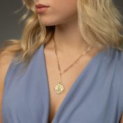 Styled Precious Spot Engraved Map Necklace [18K Gold Vermeil] 