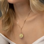 Styled Precious Spot Engraved Map Necklace [18K Gold Vermeil] 