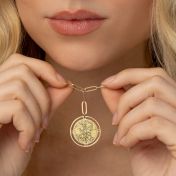 Styled Precious Spot Engraved Map Necklace [18K Gold Vermeil] 