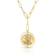 Styled Precious Spot Engraved Map Necklace [18K Gold Vermeil] 