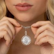 Styled Precious Spot Engraved Map Necklace [Sterling Silver] 