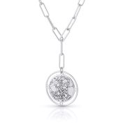 Styled Precious Spot Engraved Map Necklace [Sterling Silver] 