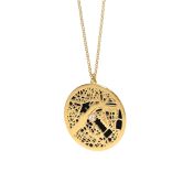 Precious Spot Map Silhouette Necklace [14 Karat Gold]